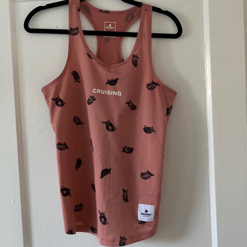 Saysky singlet in dusty rose with tortoises